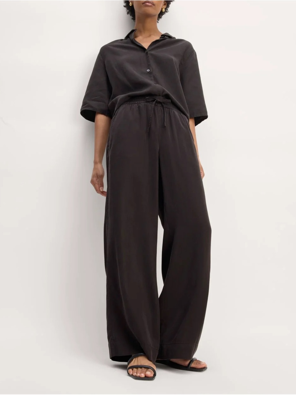 Everlane The Wide-Leg Pant in Butterlite | Black | L | TENCEL™